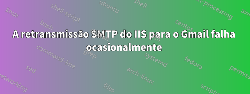 A retransmissão SMTP do IIS para o Gmail falha ocasionalmente