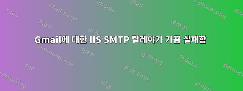 Gmail에 대한 IIS SMTP 릴레이가 가끔 실패함