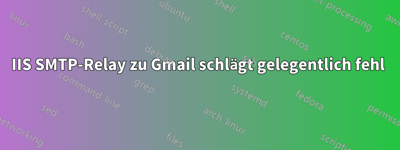 IIS SMTP-Relay zu Gmail schlägt gelegentlich fehl