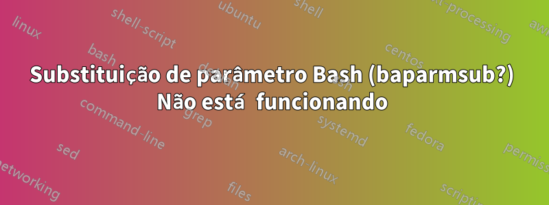 Substituição de parâmetro Bash (baparmsub?) Não está funcionando