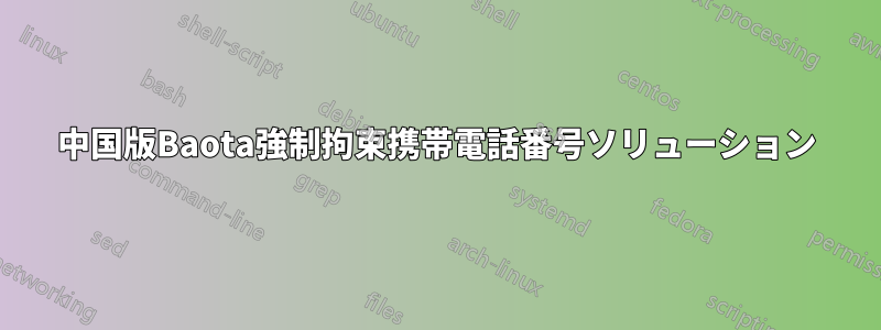 中国版Baota強制拘束携帯電話番号ソリューション