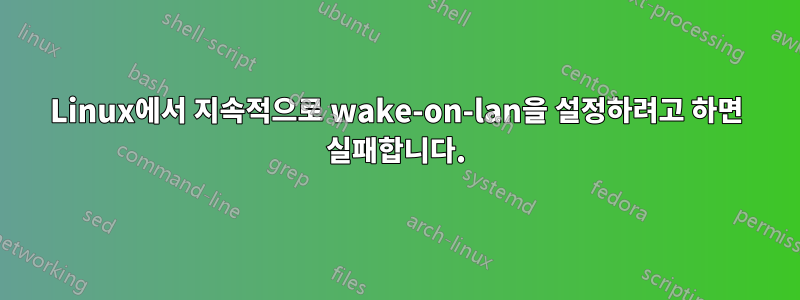 Linux에서 지속적으로 wake-on-lan을 설정하려고 하면 실패합니다.