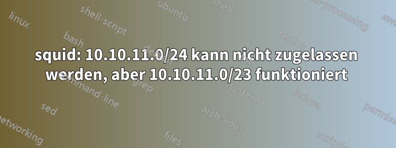 squid: 10.10.11.0/24 kann nicht zugelassen werden, aber 10.10.11.0/23 funktioniert