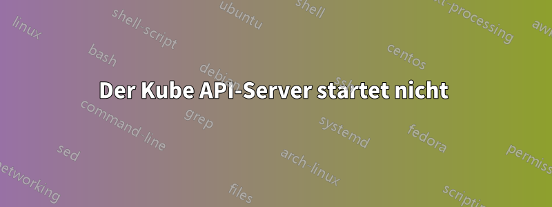 Der Kube API-Server startet nicht