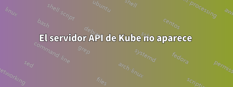 El servidor API de Kube no aparece