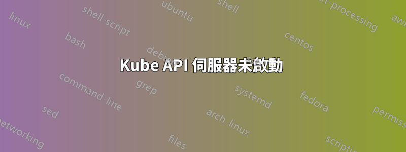 Kube API 伺服器未啟動