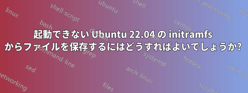 起動できない Ubuntu 22.04 の initramfs からファイルを保存するにはどうすればよいでしょうか?