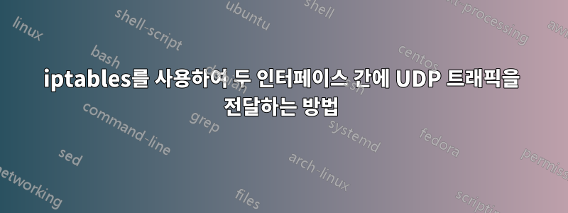 iptables를 사용하여 두 인터페이스 간에 UDP 트래픽을 전달하는 방법