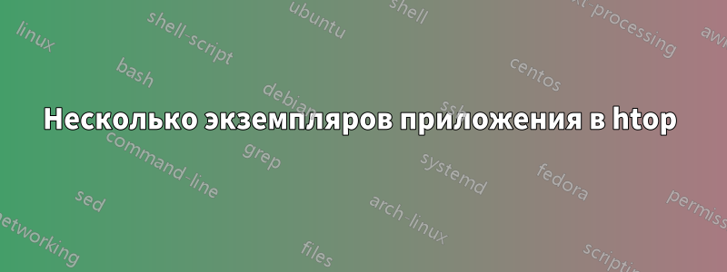 Несколько экземпляров приложения в htop