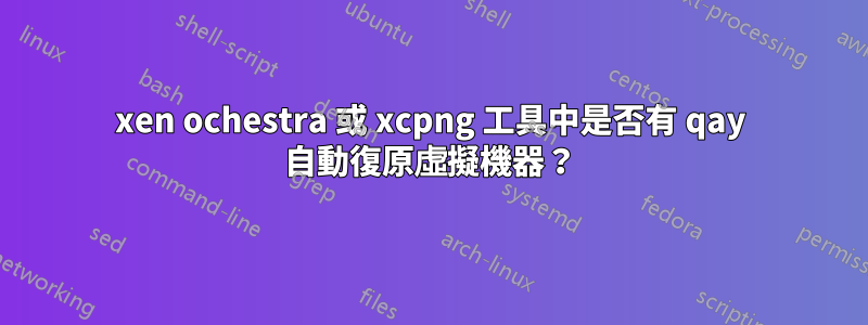 xen ochestra 或 xcpng 工具中是否有 qay 自動復原虛擬機器？