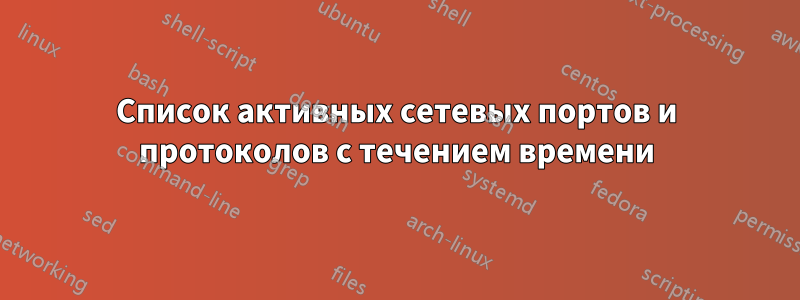 Список активных сетевых портов и протоколов с течением времени