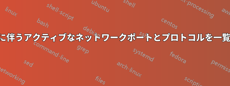 時間の経過に伴うアクティブなネットワークポートとプロトコルを一覧表示します