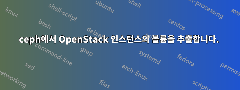 ceph에서 OpenStack 인스턴스의 볼륨을 추출합니다.