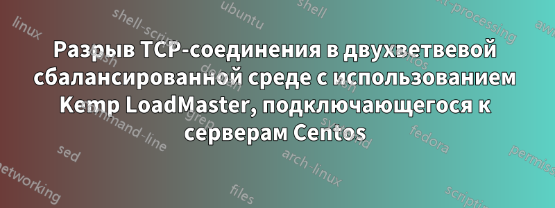 Разрыв TCP-соединения в двухветвевой сбалансированной среде с использованием Kemp LoadMaster, подключающегося к серверам Centos