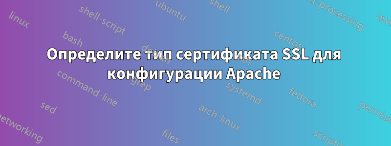 Определите тип сертификата SSL для конфигурации Apache