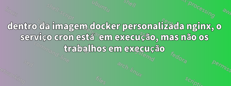 dentro da imagem docker personalizada nginx, o serviço cron está em execução, mas não os trabalhos em execução