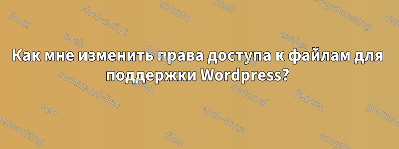 Как мне изменить права доступа к файлам для поддержки Wordpress?