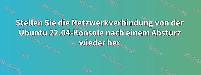 Stellen Sie die Netzwerkverbindung von der Ubuntu 22.04-Konsole nach einem Absturz wieder her