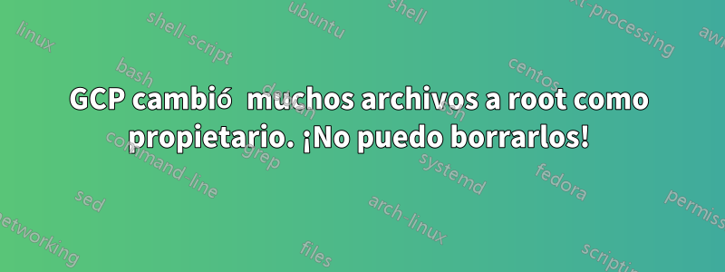 GCP cambió muchos archivos a root como propietario. ¡No puedo borrarlos!