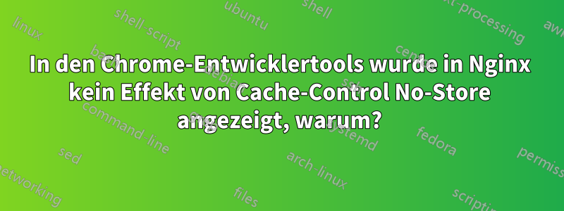 In den Chrome-Entwicklertools wurde in Nginx kein Effekt von Cache-Control No-Store angezeigt, warum?