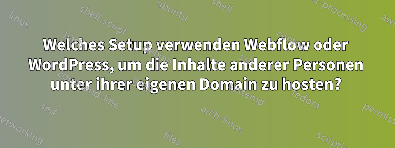 Welches Setup verwenden Webflow oder WordPress, um die Inhalte anderer Personen unter ihrer eigenen Domain zu hosten?