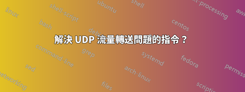 解決 UDP 流量轉送問題的指令？