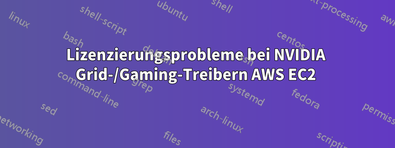 Lizenzierungsprobleme bei NVIDIA Grid-/Gaming-Treibern AWS EC2