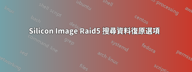 Silicon Image Raid5 搜尋資料復原選項 