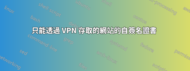 只能透過 VPN 存取的網站的自簽名證書