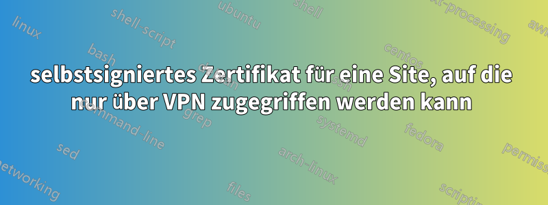 selbstsigniertes Zertifikat für eine Site, auf die nur über VPN zugegriffen werden kann