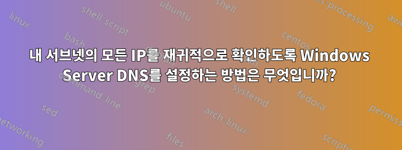 내 서브넷의 모든 IP를 재귀적으로 확인하도록 Windows Server DNS를 설정하는 방법은 무엇입니까?