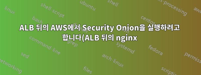 ALB 뒤의 AWS에서 Security Onion을 실행하려고 합니다(ALB 뒤의 nginx).