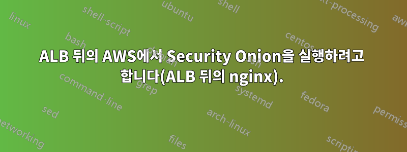 ALB 뒤의 AWS에서 Security Onion을 실행하려고 합니다(ALB 뒤의 nginx).