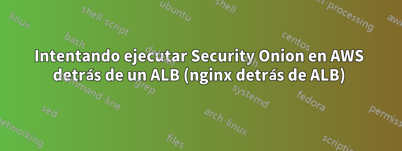 Intentando ejecutar Security Onion en AWS detrás de un ALB (nginx detrás de ALB)