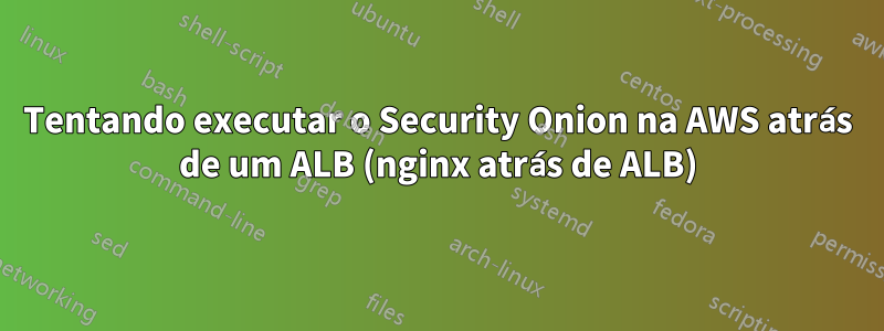 Tentando executar o Security Onion na AWS atrás de um ALB (nginx atrás de ALB)