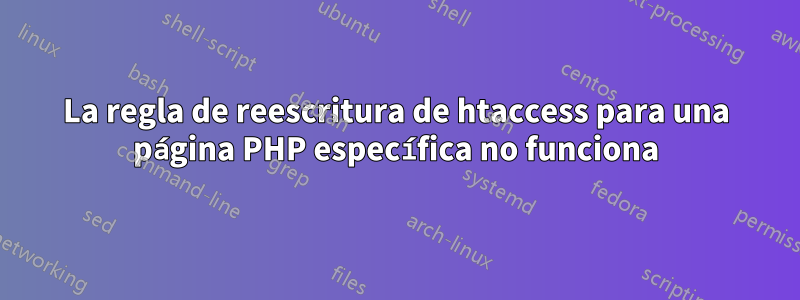 La regla de reescritura de htaccess para una página PHP específica no funciona