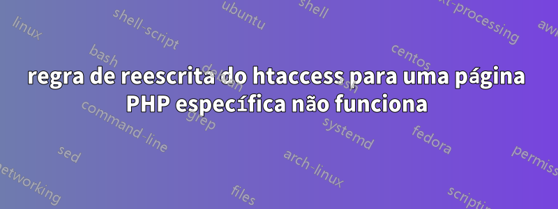 regra de reescrita do htaccess para uma página PHP específica não funciona