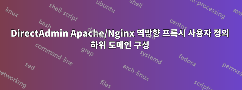 DirectAdmin Apache/Nginx 역방향 프록시 사용자 정의 하위 도메인 구성