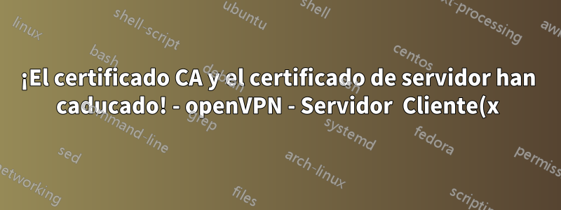 ¡El certificado CA y el certificado de servidor han caducado! - openVPN - Servidor Cliente(x)