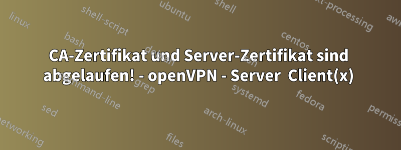 CA-Zertifikat und Server-Zertifikat sind abgelaufen! - openVPN - Server  Client(x)