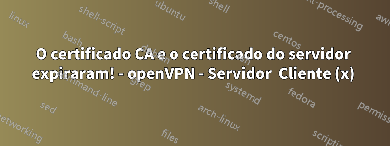 O certificado CA e o certificado do servidor expiraram! - openVPN - Servidor  Cliente (x)