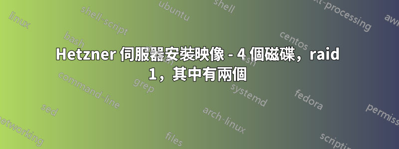 Hetzner 伺服器安裝映像 - 4 個磁碟，raid 1，其中有兩個