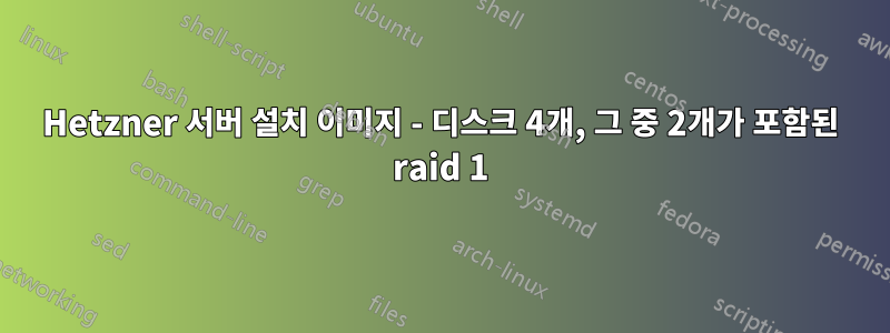 Hetzner 서버 설치 이미지 - 디스크 4개, 그 중 2개가 포함된 raid 1