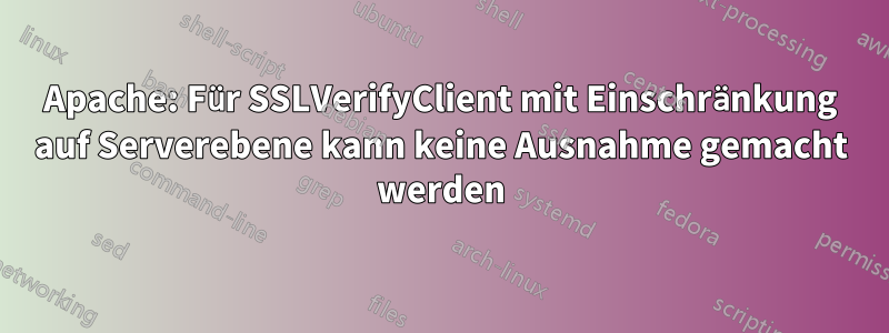 Apache: Für SSLVerifyClient mit Einschränkung auf Serverebene kann keine Ausnahme gemacht werden