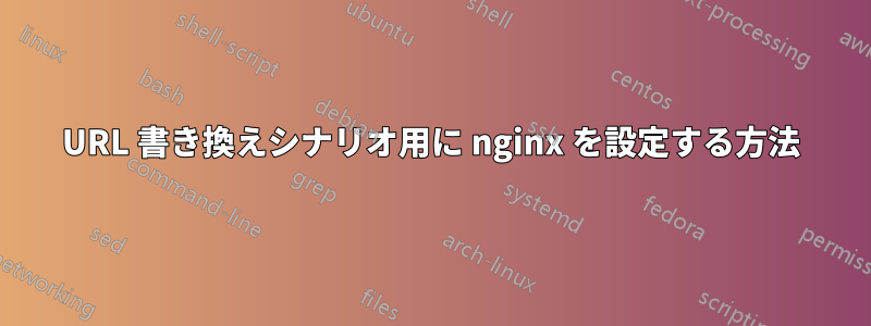 URL 書き換えシナリオ用に nginx を設定する方法