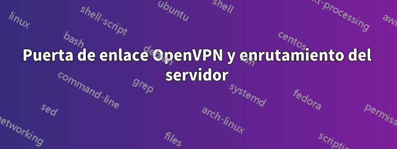 Puerta de enlace OpenVPN y enrutamiento del servidor