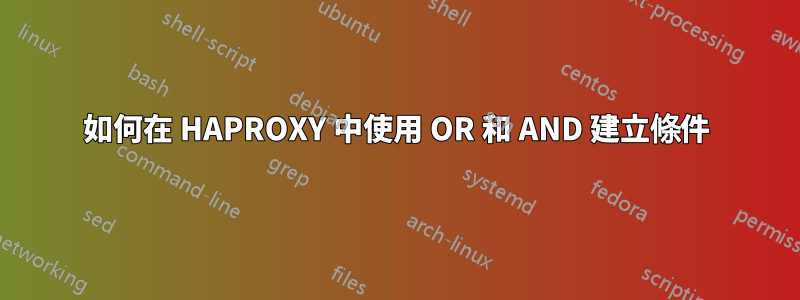 如何在 HAPROXY 中使用 OR 和 AND 建立條件