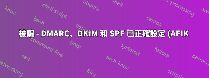 被騙 - DMARC、DKIM 和 SPF 已正確設定 (AFIK)