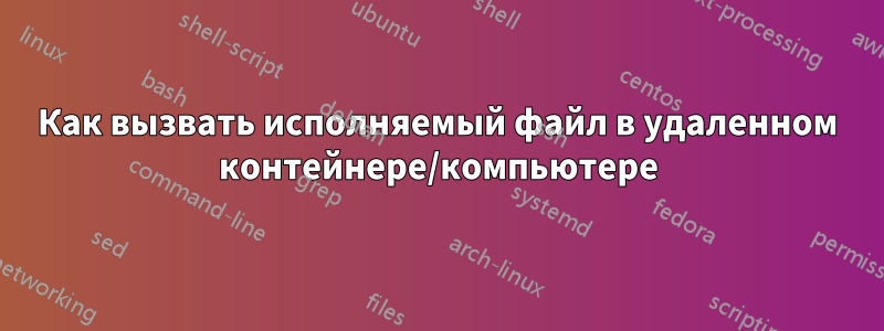 Как вызвать исполняемый файл в удаленном контейнере/компьютере