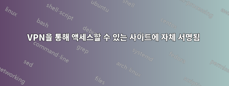 VPN을 통해 액세스할 수 있는 사이트에 자체 서명됨